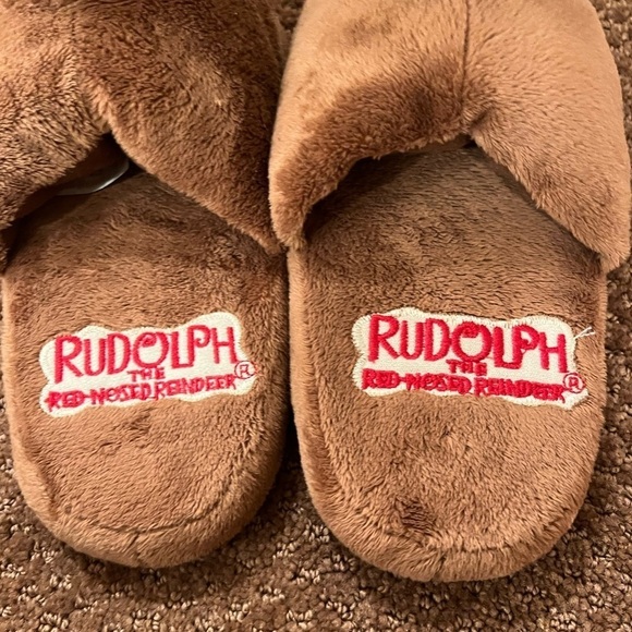 Rudolph The Red Nose Reindeer Slippers Size 13/1 - Picture 2 of 3